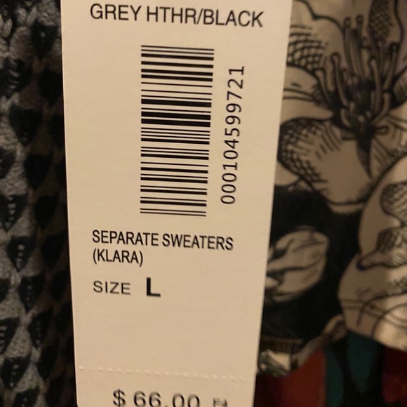 Large long cardigan sweater, black gray, NEW - Picture 4 of 4